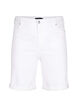 Eng anliegende Denim-Shorts mit hoher Taille, Bright White, Packshot image number 0