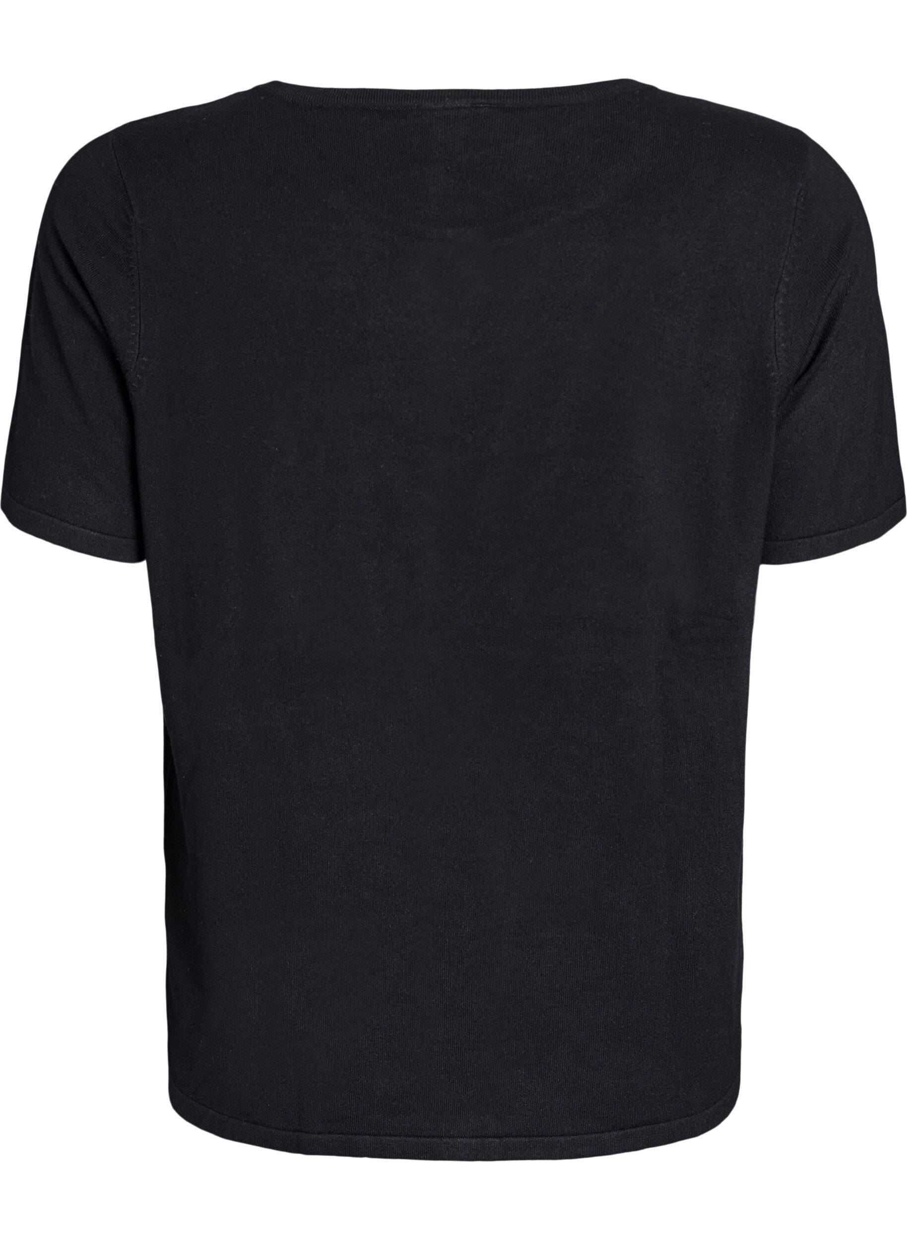 ZizziKurz&auml;rmelige Strickjacke aus Viskose, Schwarz, Packshot image number 1