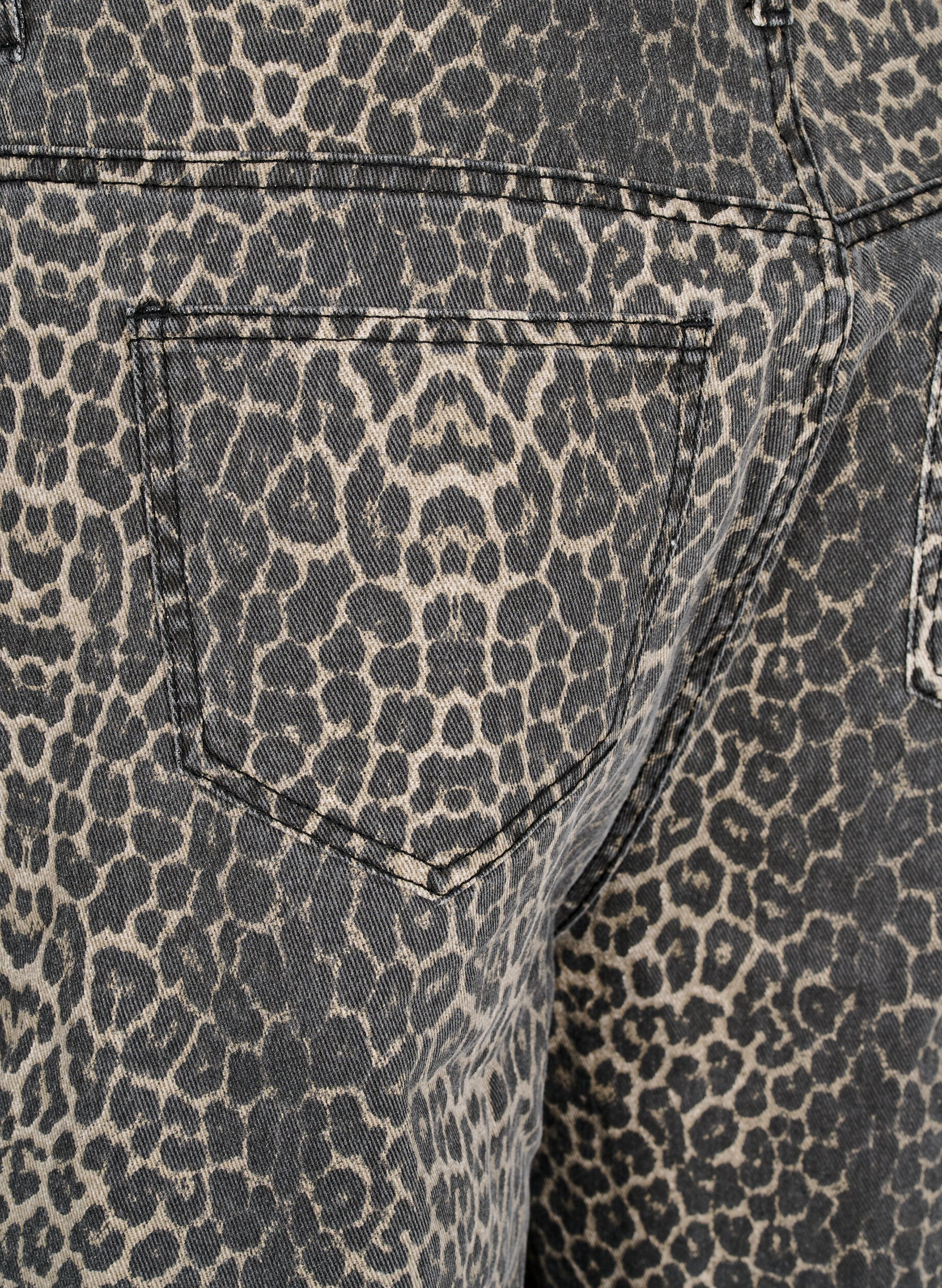ZizziBermuda Shorts aus Denim mit Leopardenmuster, Braun, Packshot image number 3