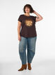 T-Shirt mit dekorativem Frontprint, Braun, Model image number 1