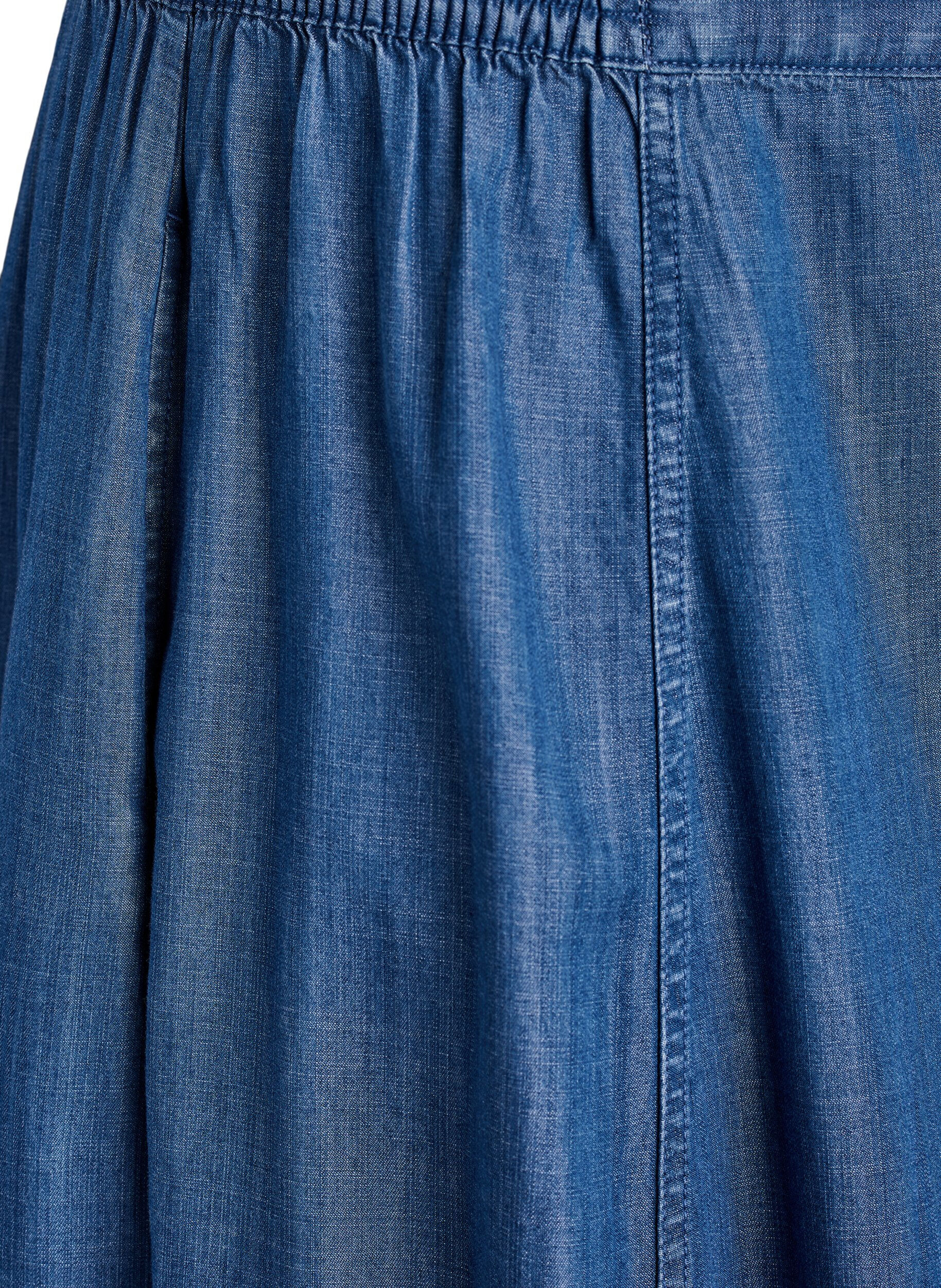 ZizziMaxirock aus Lyocell im Denim-Look, Blau, Packshot image number 2