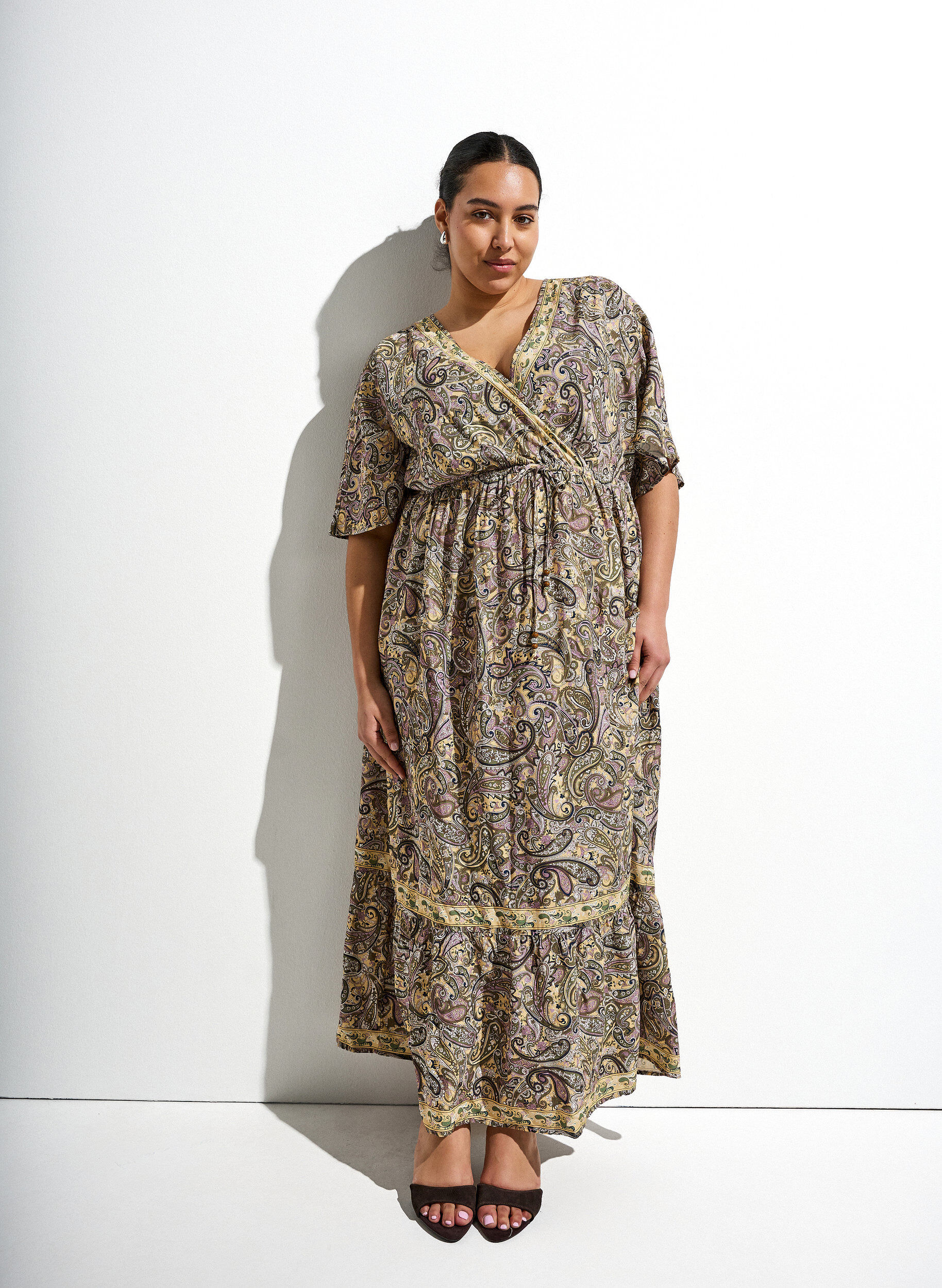 ZizziMaxikleid aus Viskose mit Paisleymuster, Gelb, Image image number 0