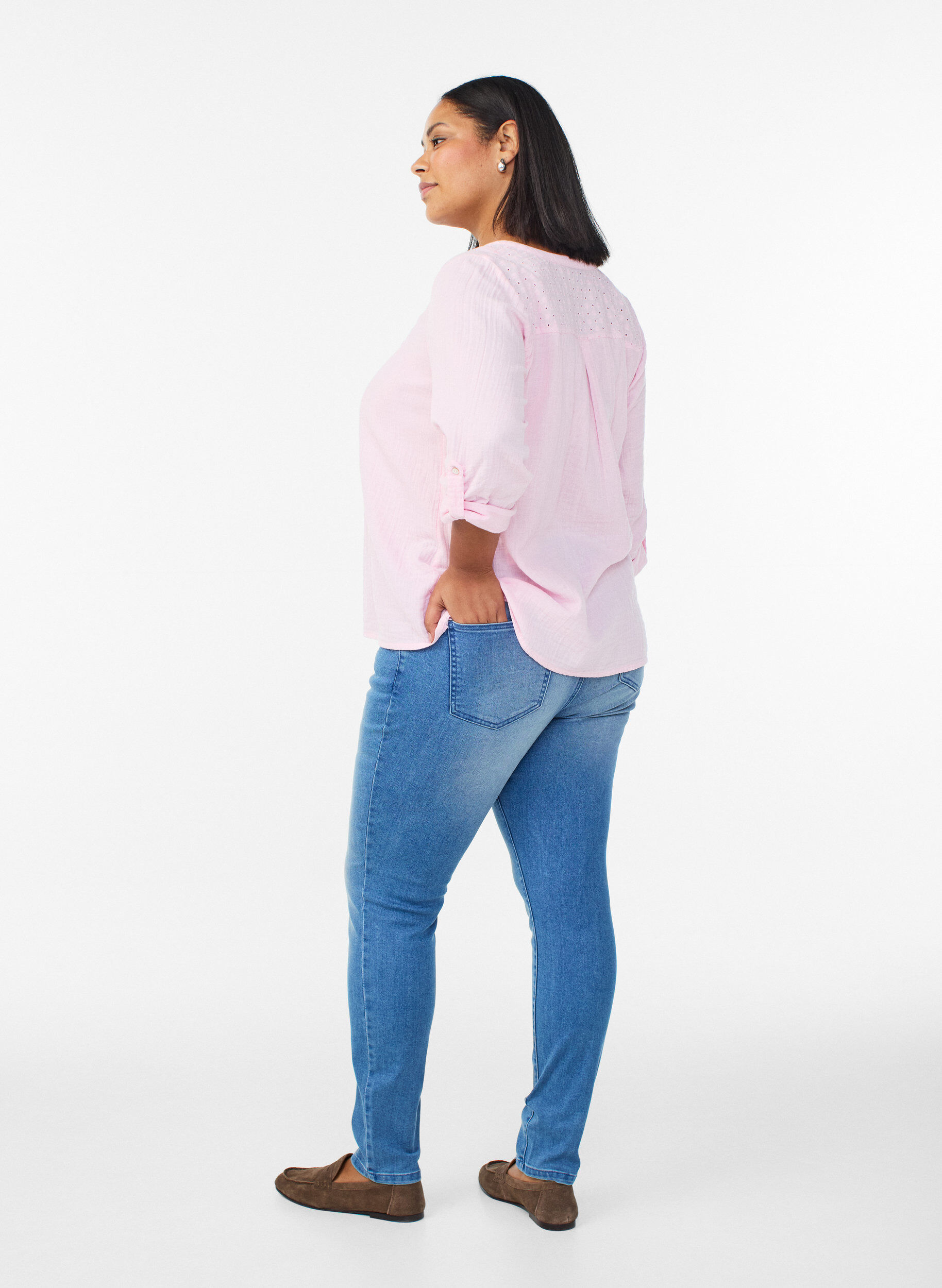 ZizziSlim Fit Emily Jeans mit normaler Taillenh&ouml;he, Blau, Model image number 1