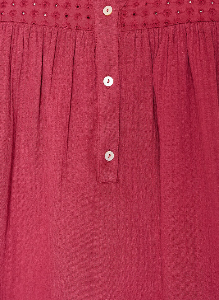 Bluse aus Baumwollmusselin mit Lochstickerei, Rot, Packshot image number 2