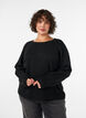 Lockerer Pullover mit Rundhalsausschnitt, Schwarz, Model image number 0