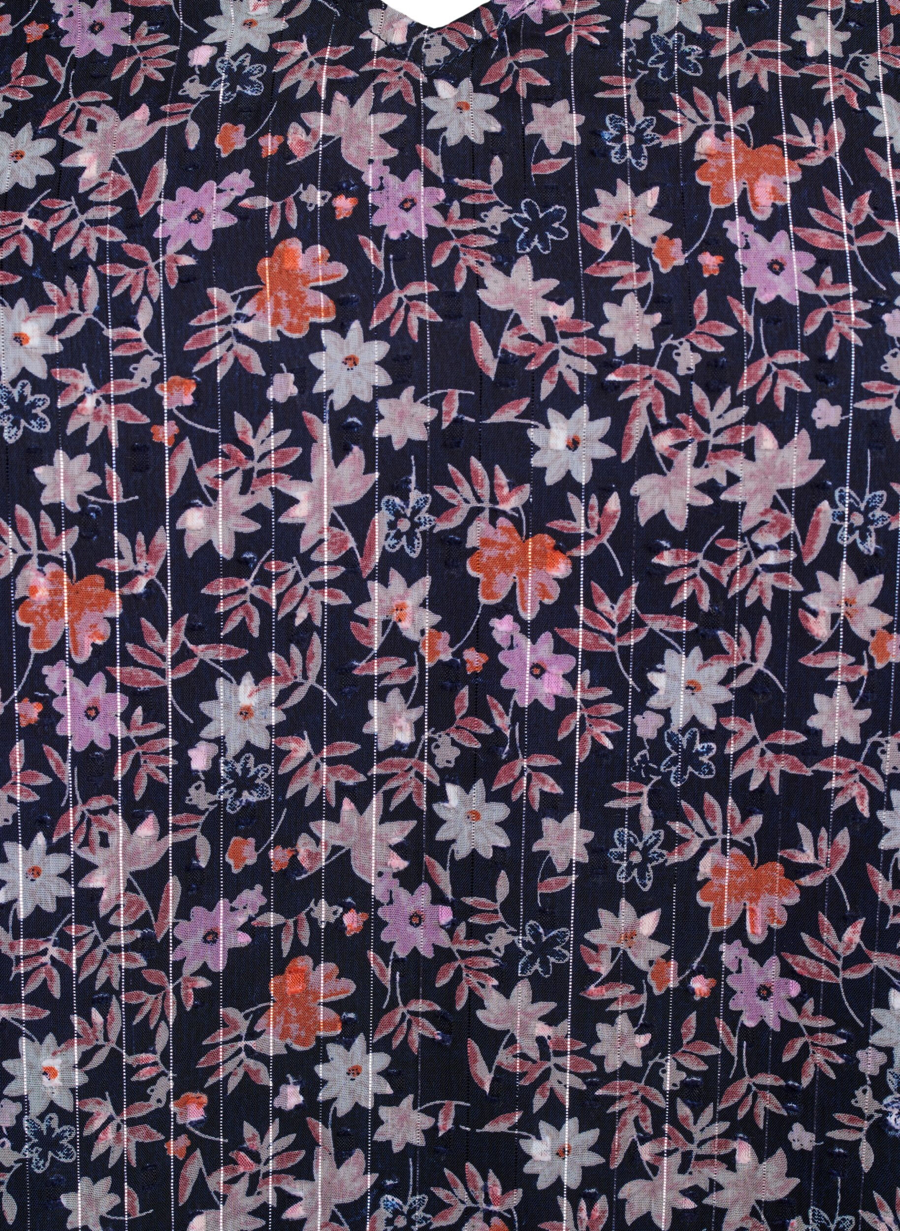 ZizziBluse mit gebl&uuml;mtem Print und Glitzerfaden, Blau, Packshot image number 2