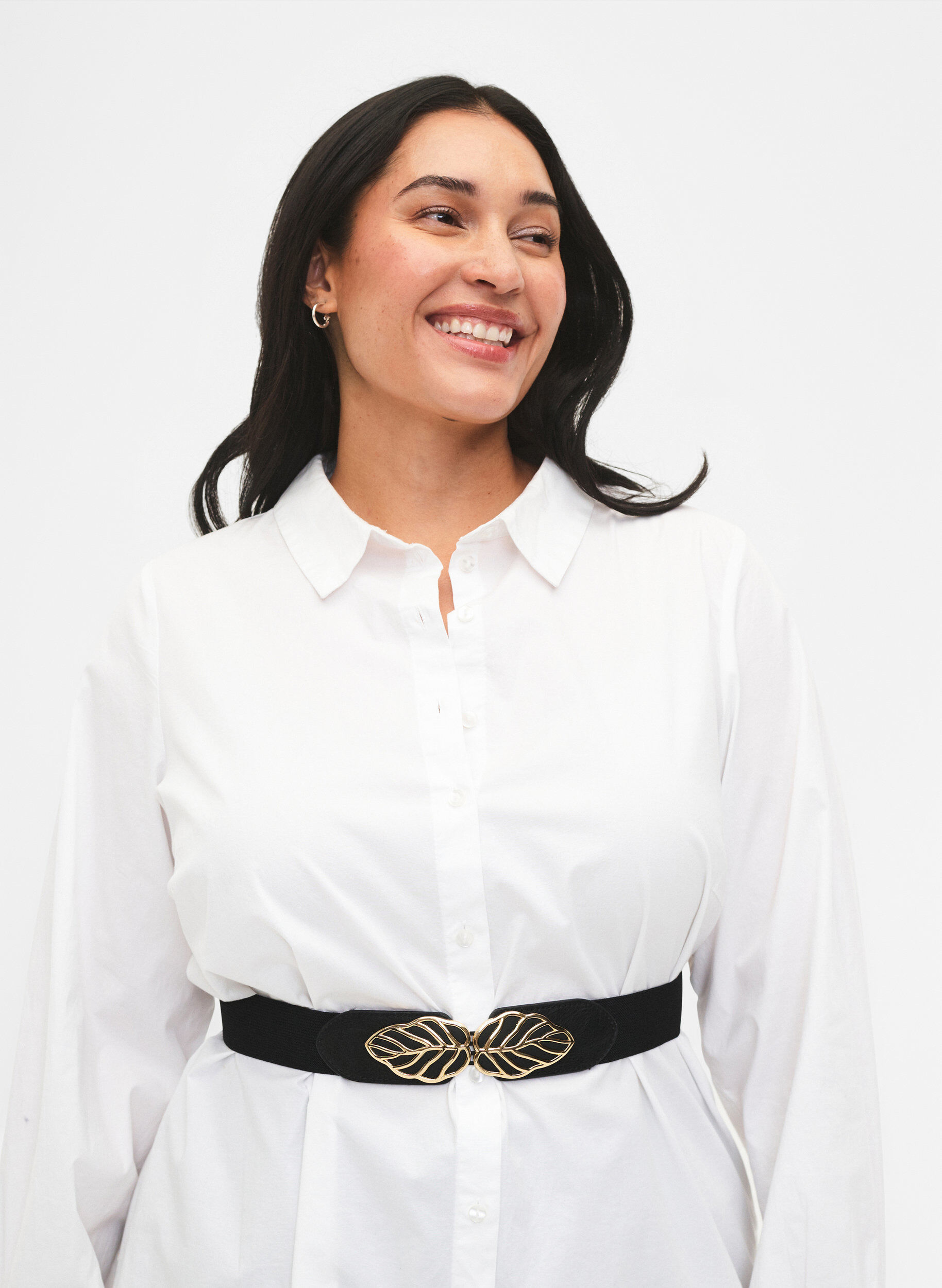 ZizziStretchg&uuml;rtel mit Goldschnalle, Black, Model image number 0