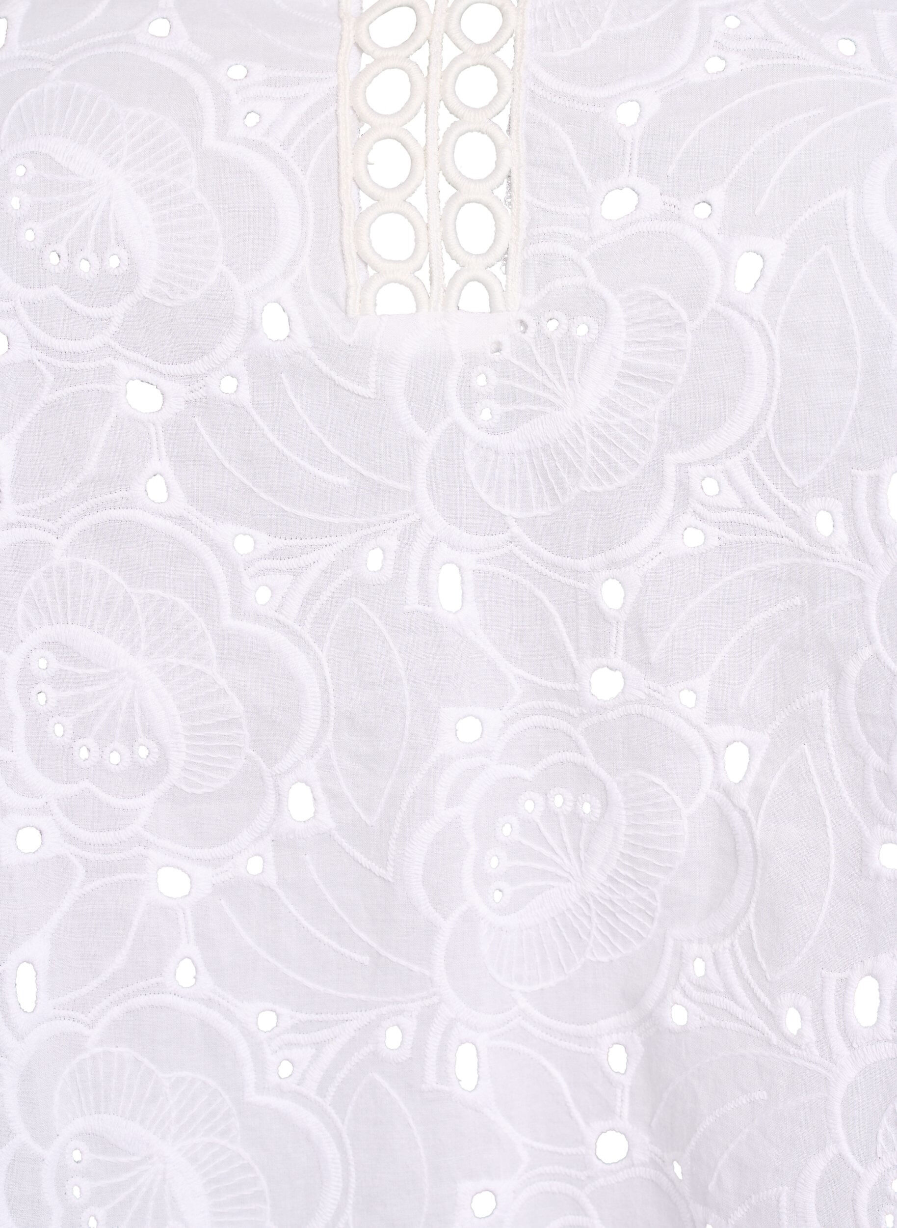 ZizziLangarmbluse aus Baumwolle mit Lochstickerei, Wei&szlig;, Packshot image number 2