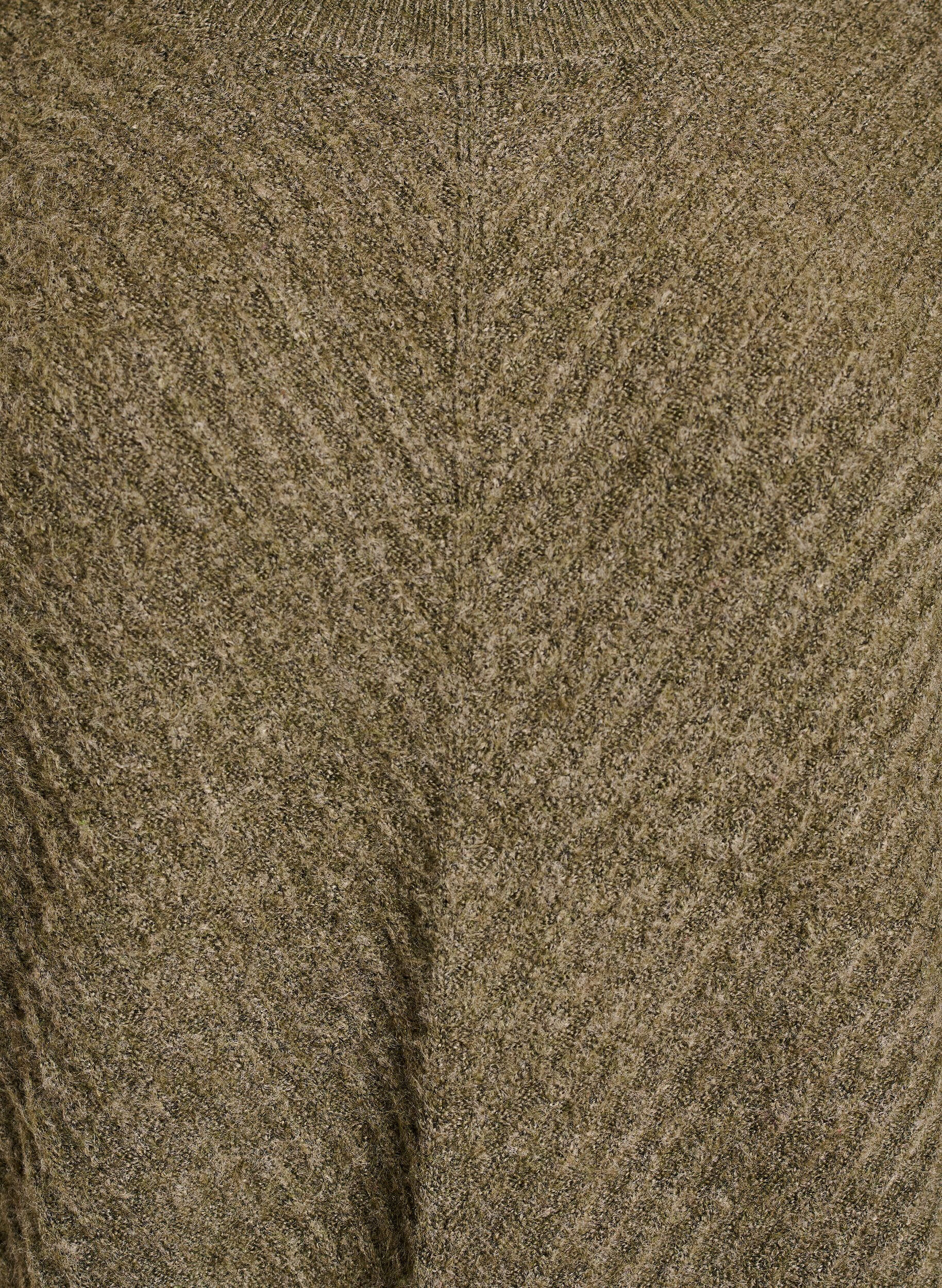 ZizziStrickbluse mit V-f&ouml;rmigem Rippenmuster und Schlitzen, Gr&uuml;n, Packshot image number 2
