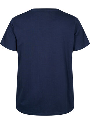 T-Shirt aus Baumwolle mit Broderi anglaise, Navy Blazer, Packshot image number 1