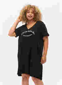 Nachthemd aus Baumwolle mit Print, Black w. Keep, Model