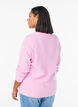 Melierte Strickbluse mit Rundhalsausschnitt, Pink, Model image number 2