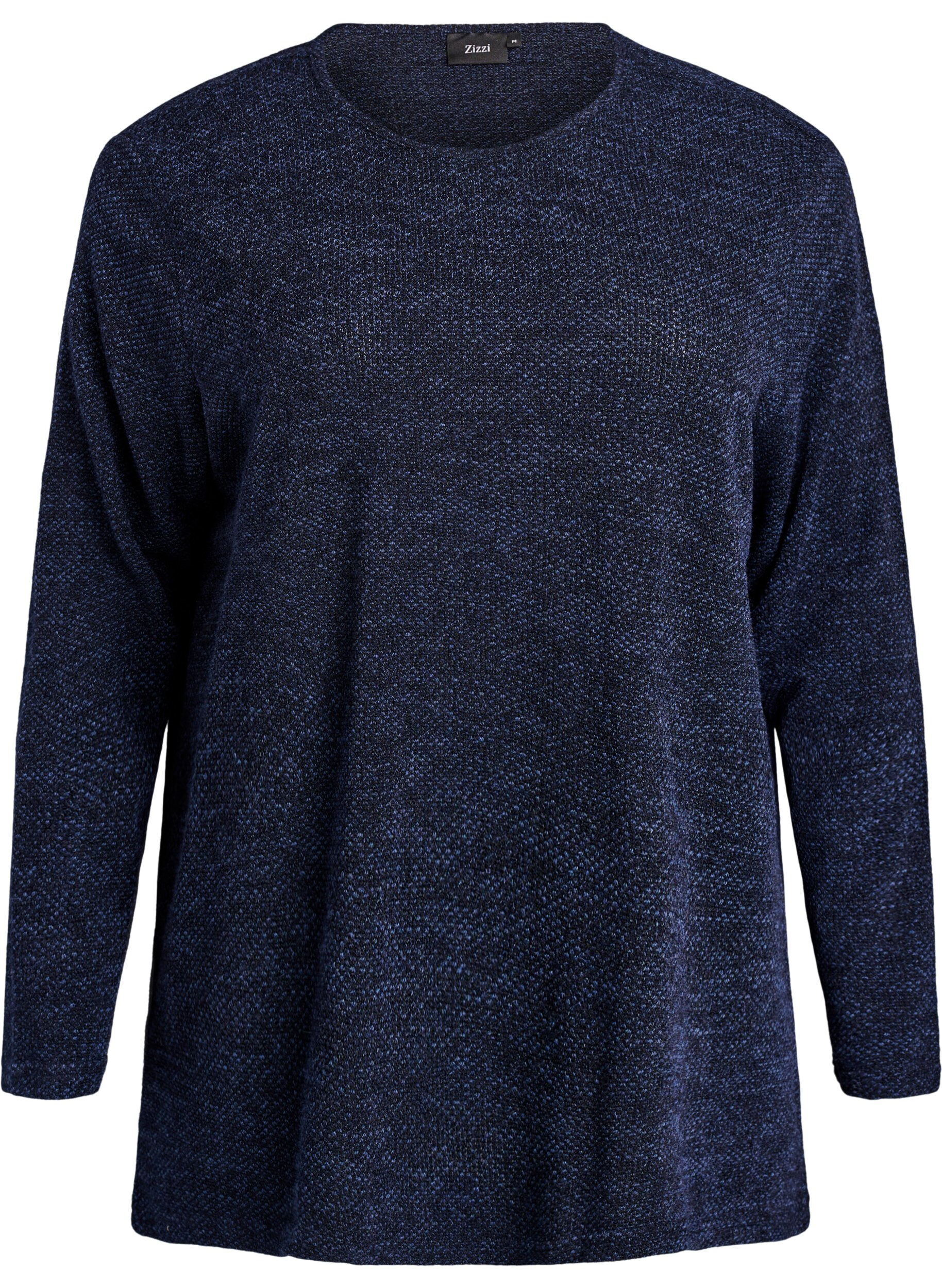 ZizziLang&auml;rmelige Bluse mit Struktur, Blau, Packshot image number 0