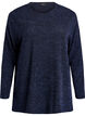 Lang&auml;rmelige Bluse mit Struktur, Blau, Packshot image number 0