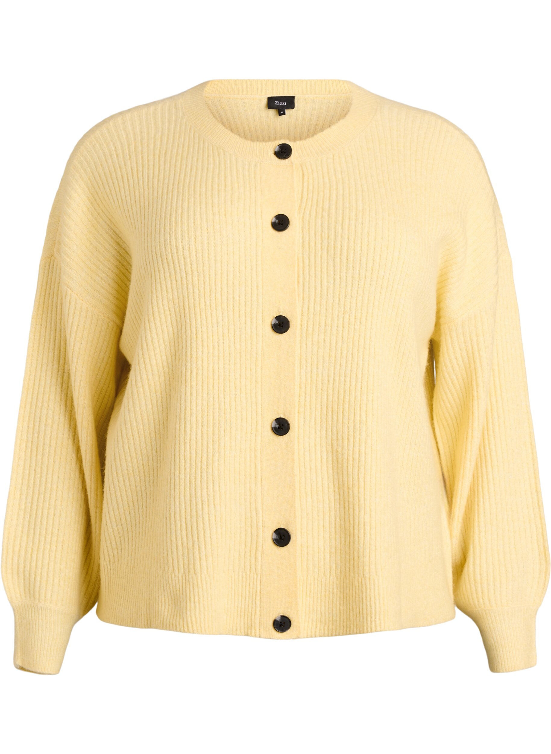 Rippenstrick Strickjacke mit Kn&ouml;pfen