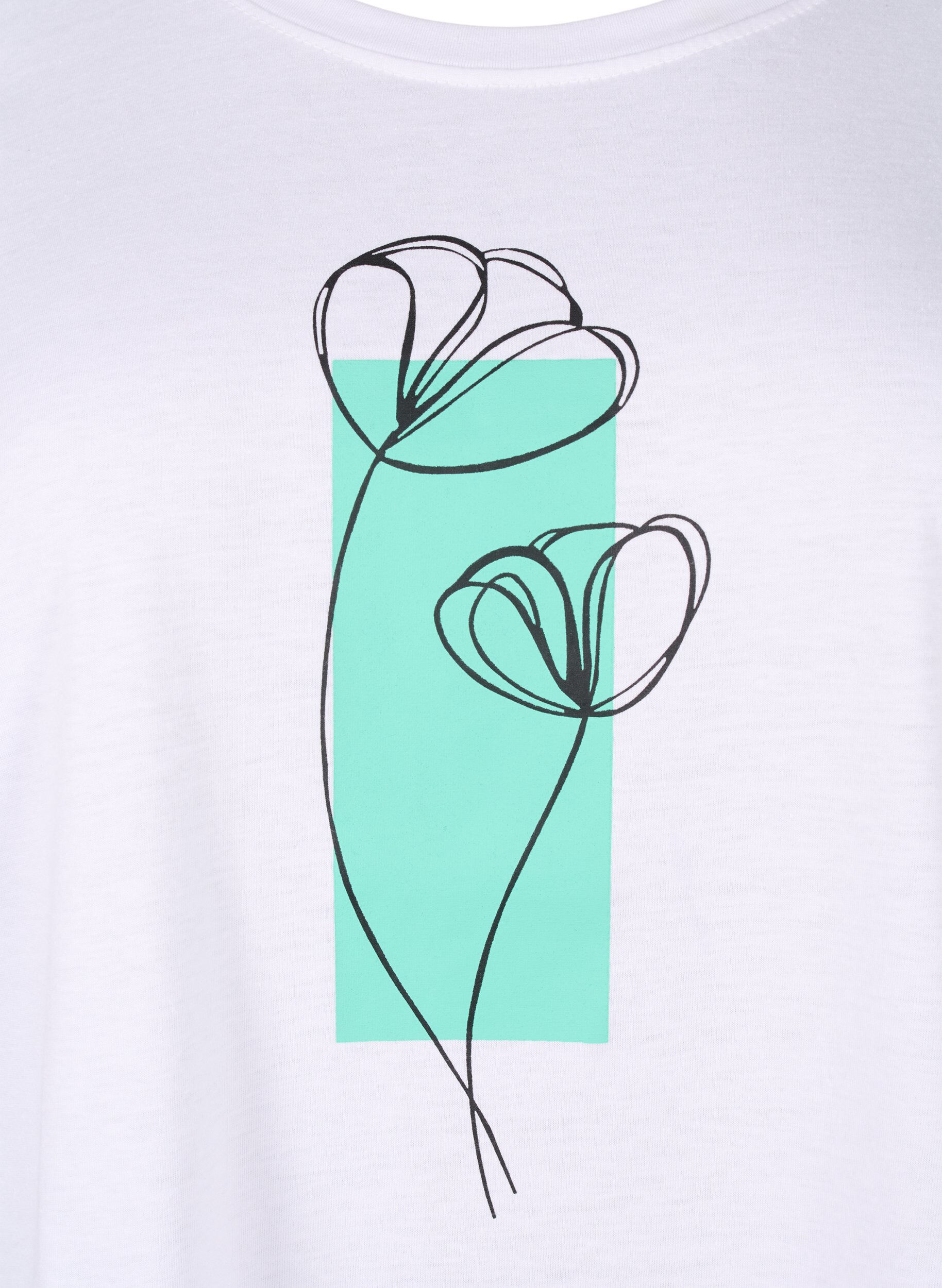 ZizziFLASH - T-Shirt mit Motiv, Bright White Flower, Packshot image number 2