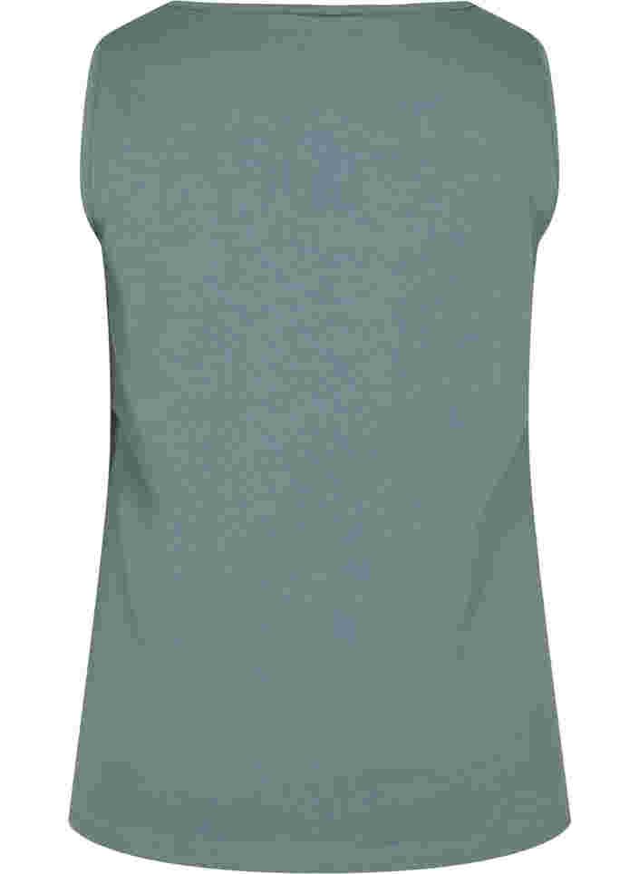 Einfarbiges Top aus Baumwolle, Balsam Green Solid, Packshot image number 1