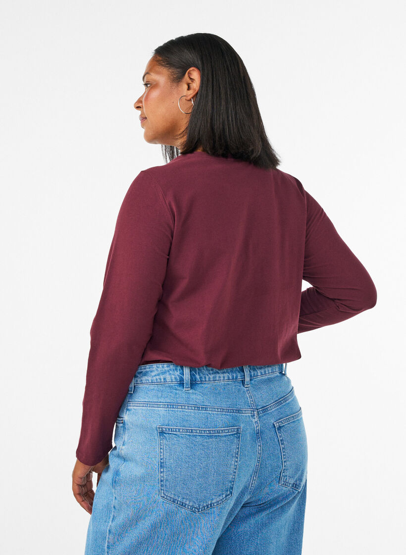 Basic Bluse aus Jersey mit langen &Auml;rmeln, Rot, Model image number 2