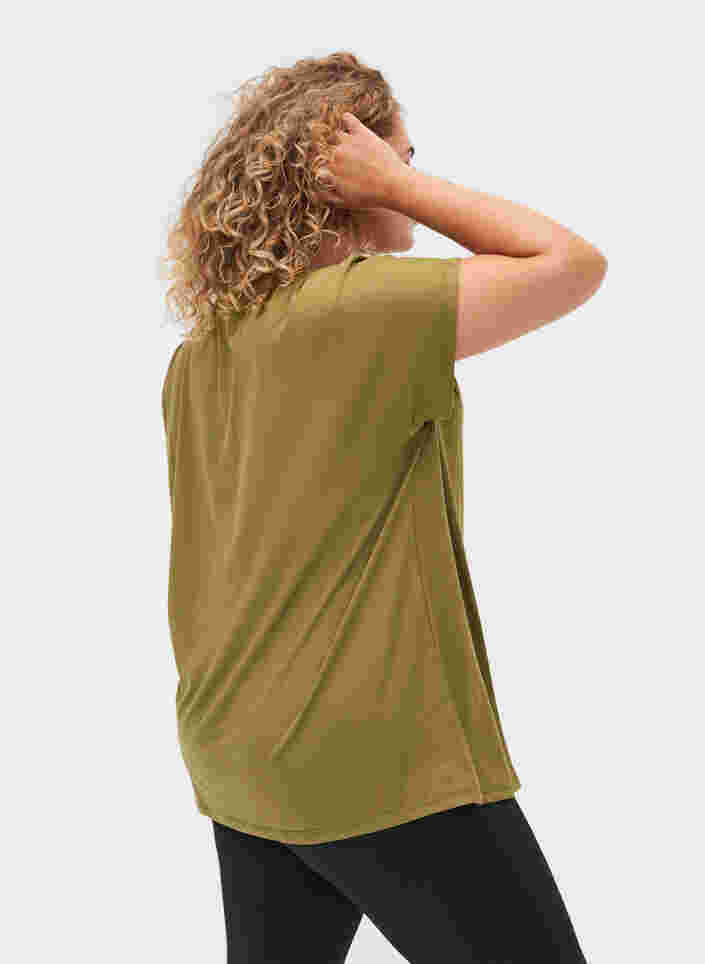 Einfarbiges Trainings-T-Shirt, Olive Drab, Model image number 1