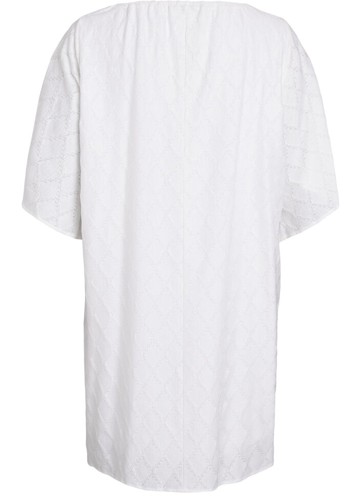 Knielanges Partykleid mit weiten Ärmeln, Weiß, Packshot image number 1