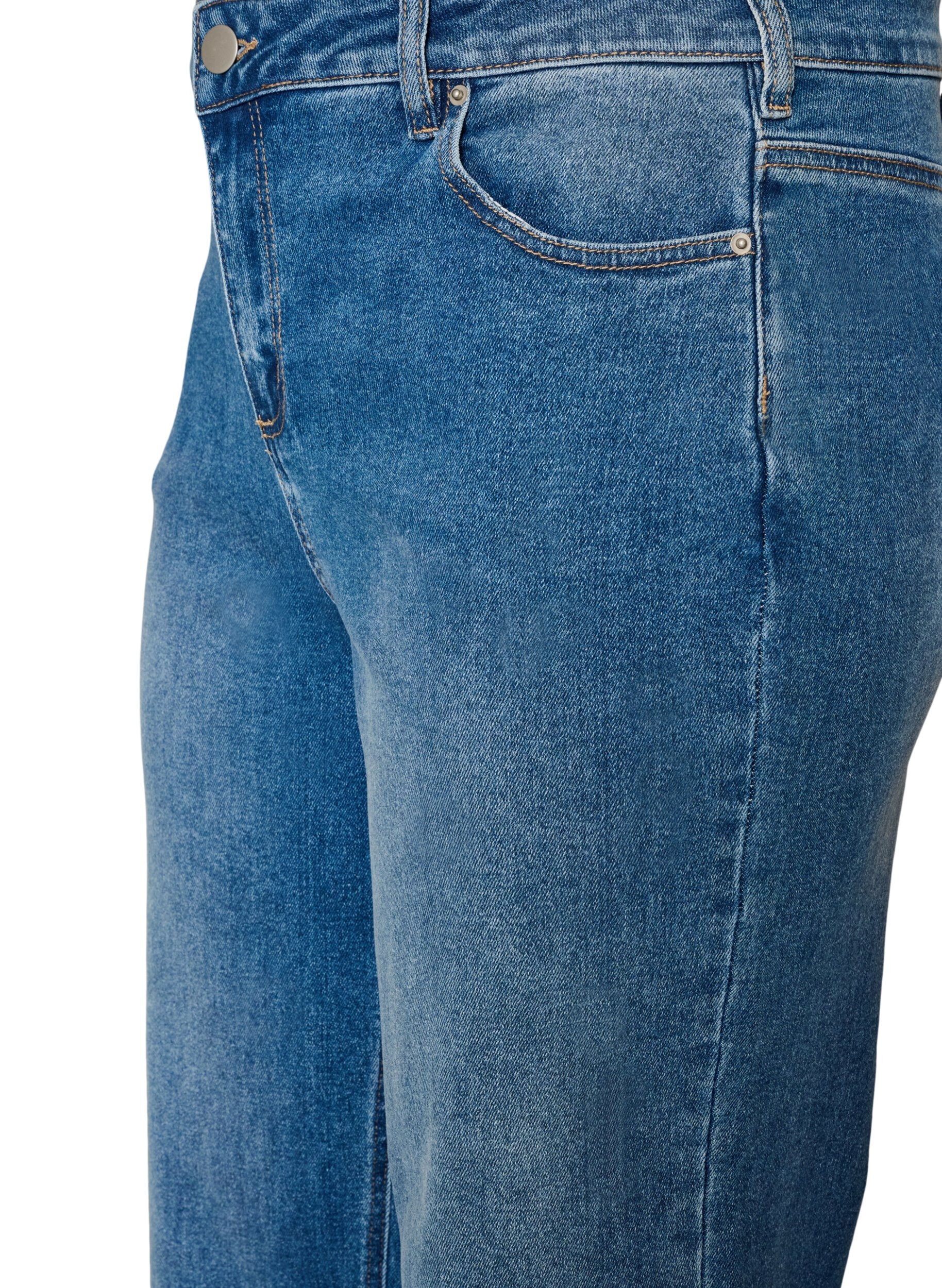 ZizziStraight Jeans mit leicht abgenutzter Optik, Blau, Packshot image number 2