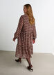 Kleid mit Allover-Muster und einer Volantlage, Braun, Model image number 1