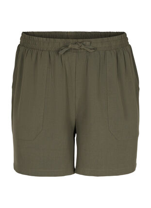 Lockere Shorts mit Taschen, Dark Olive, Packshot image number 0