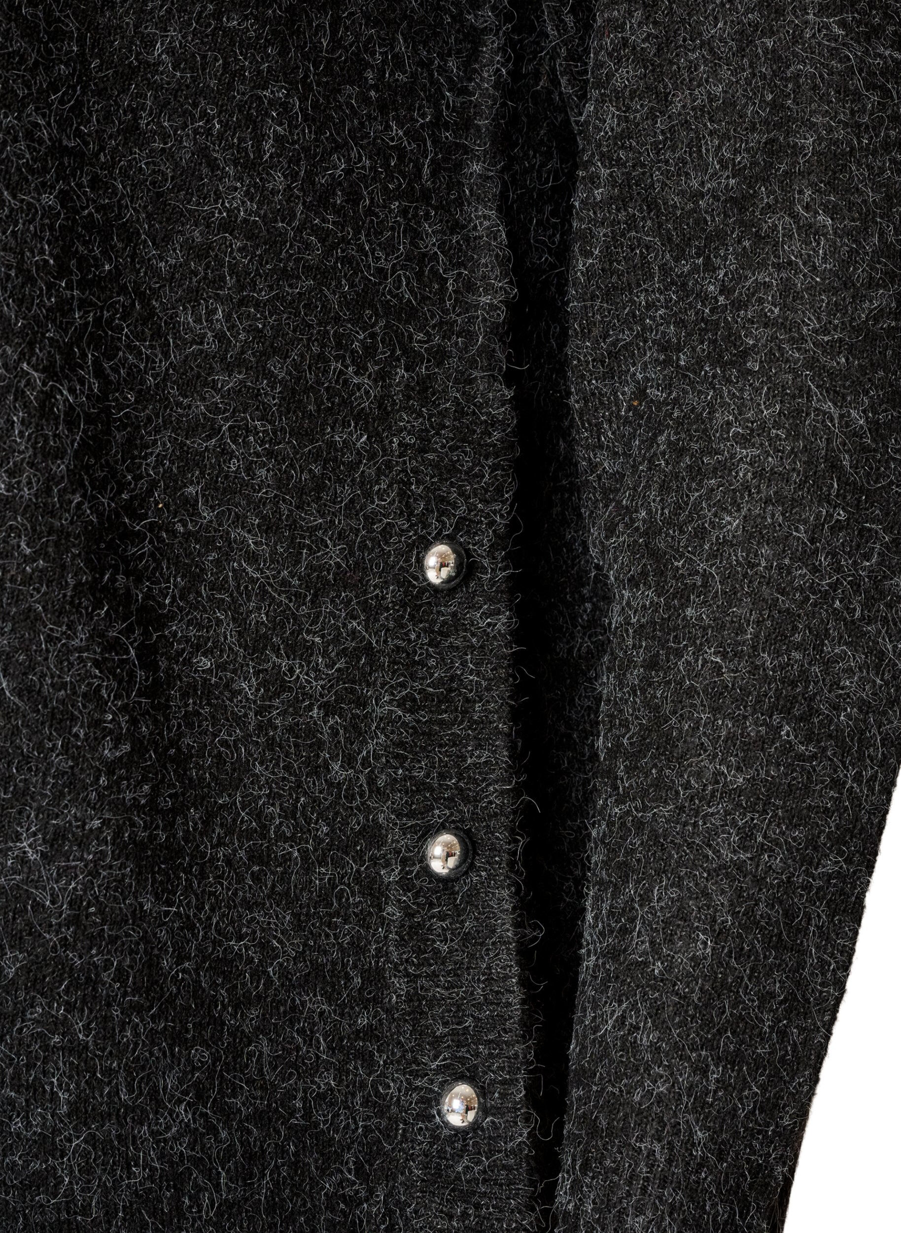 ZizziLange Strickbluse mit Kugelkn&ouml;pfen, Grau, Packshot image number 3