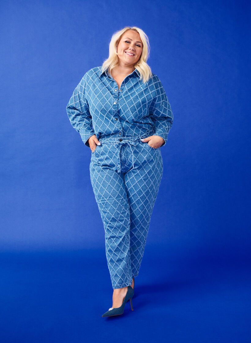 Cropped Mille-Jeans mit Destroyed-Muster, Blue Denim, Image image number 0