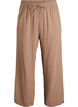 Hoch taillierte Hose aus Baumwoll-Musselin mit weitem Bein, Braun, Packshot image number 0