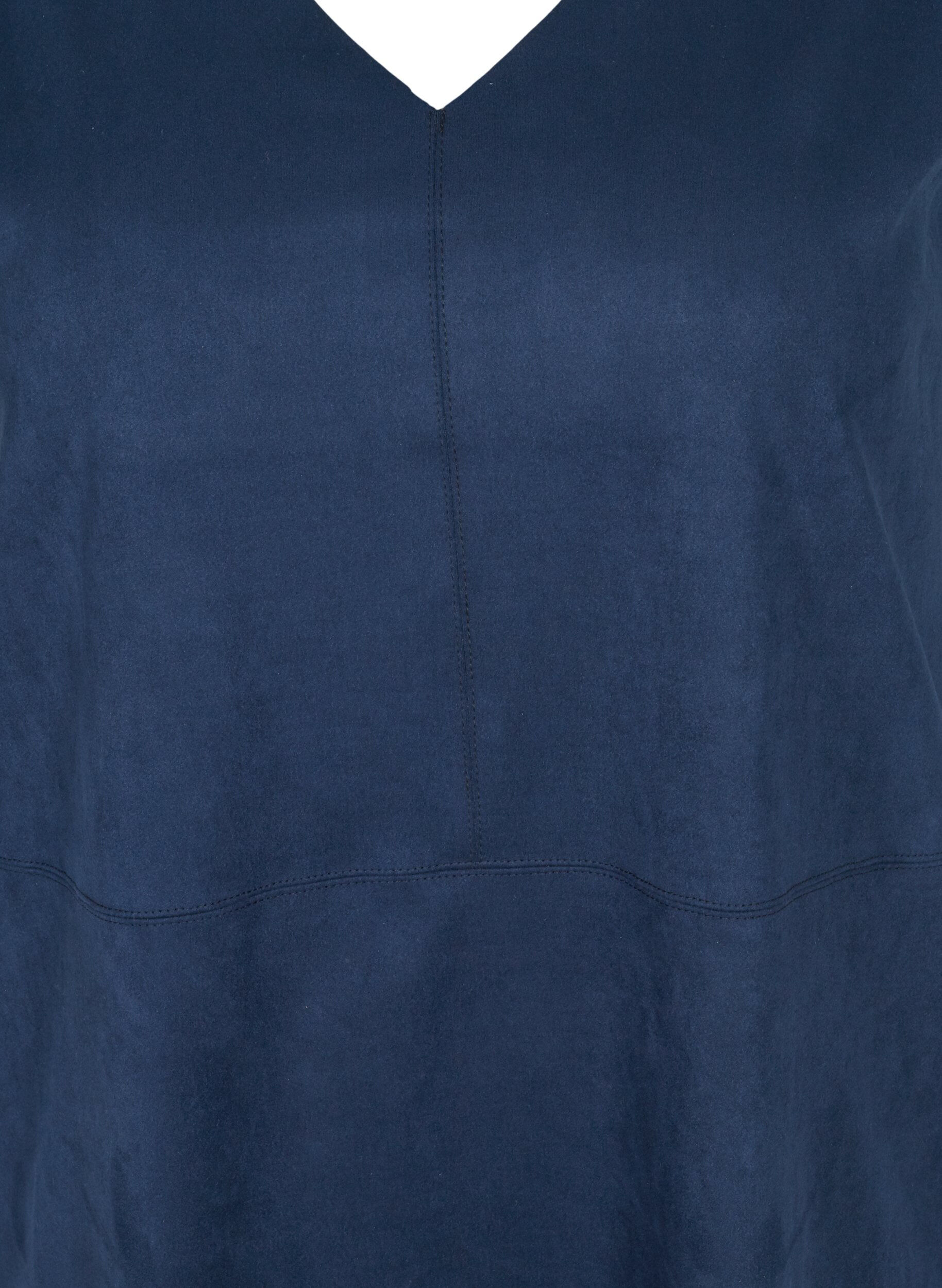 Zizzi&Auml;rmelloses Kleid mit A-Form, Dark Blue, Packshot image number 2