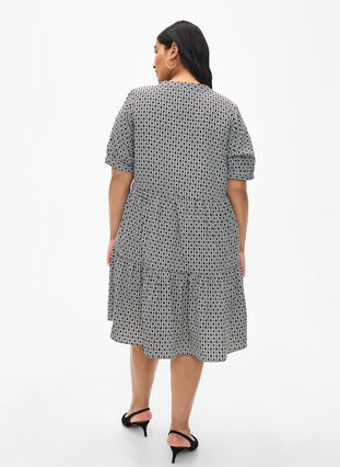 FLASH – A-Linien-Kleid mit Print, Black White Graphic, Model image number 1