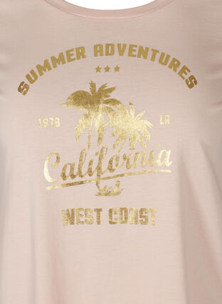 Kurzarm T-Shirt aus Baumwolle mit Aufdruck, Rose Smoke CALIFORN, Packshot image number 2