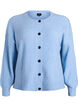 Rippenstrick Strickjacke mit Kn&ouml;pfen, Blau, Packshot image number 0