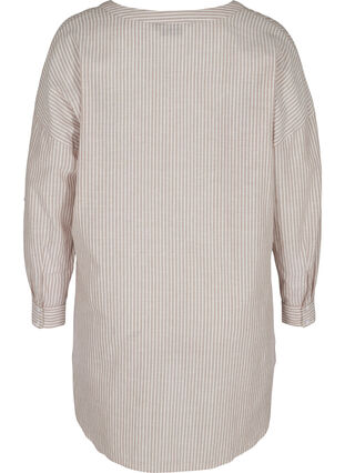 Gestreifte Hemdbluse aus 100% Baumwolle, Quail Stripe, Packshot image number 1