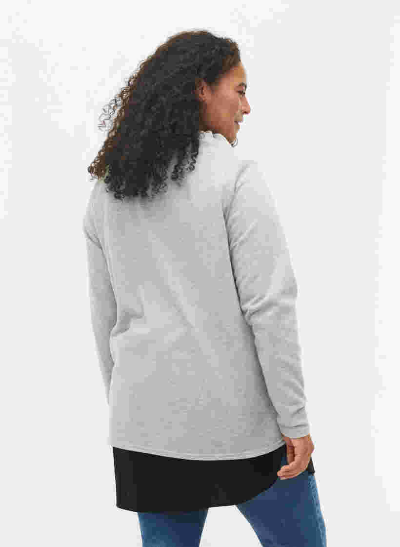 Sweatshirt mit hohem Kragen, Light Grey Melange, Model image number 1
