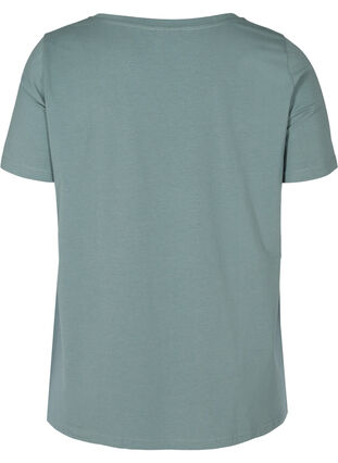 Kurzarm T-Shirt aus Baumwolle mit Aufdruck, Balsam Green PARIS, Packshot image number 1