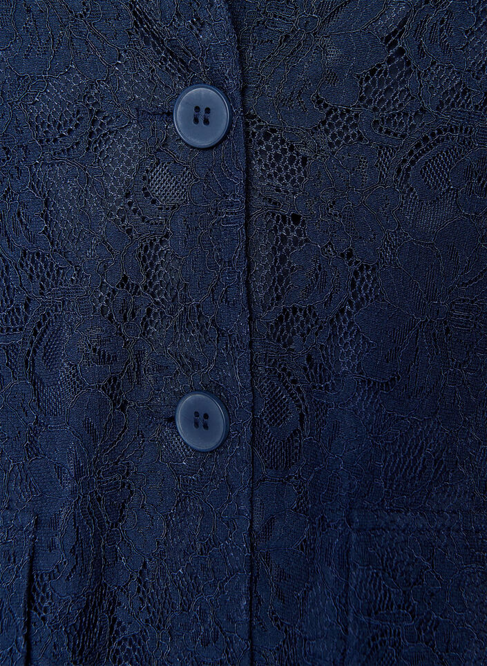 Spitzenblazer mit Knopfverschluss, Blau, Packshot image number 2