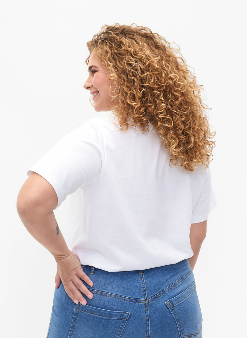 T-Shirt aus Bio-Baumwolle mit Text, White HARMONY, Model image number 1