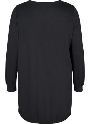 Sweatkleid aus Baumwolle mit Nieten, Black, Packshot image number 1