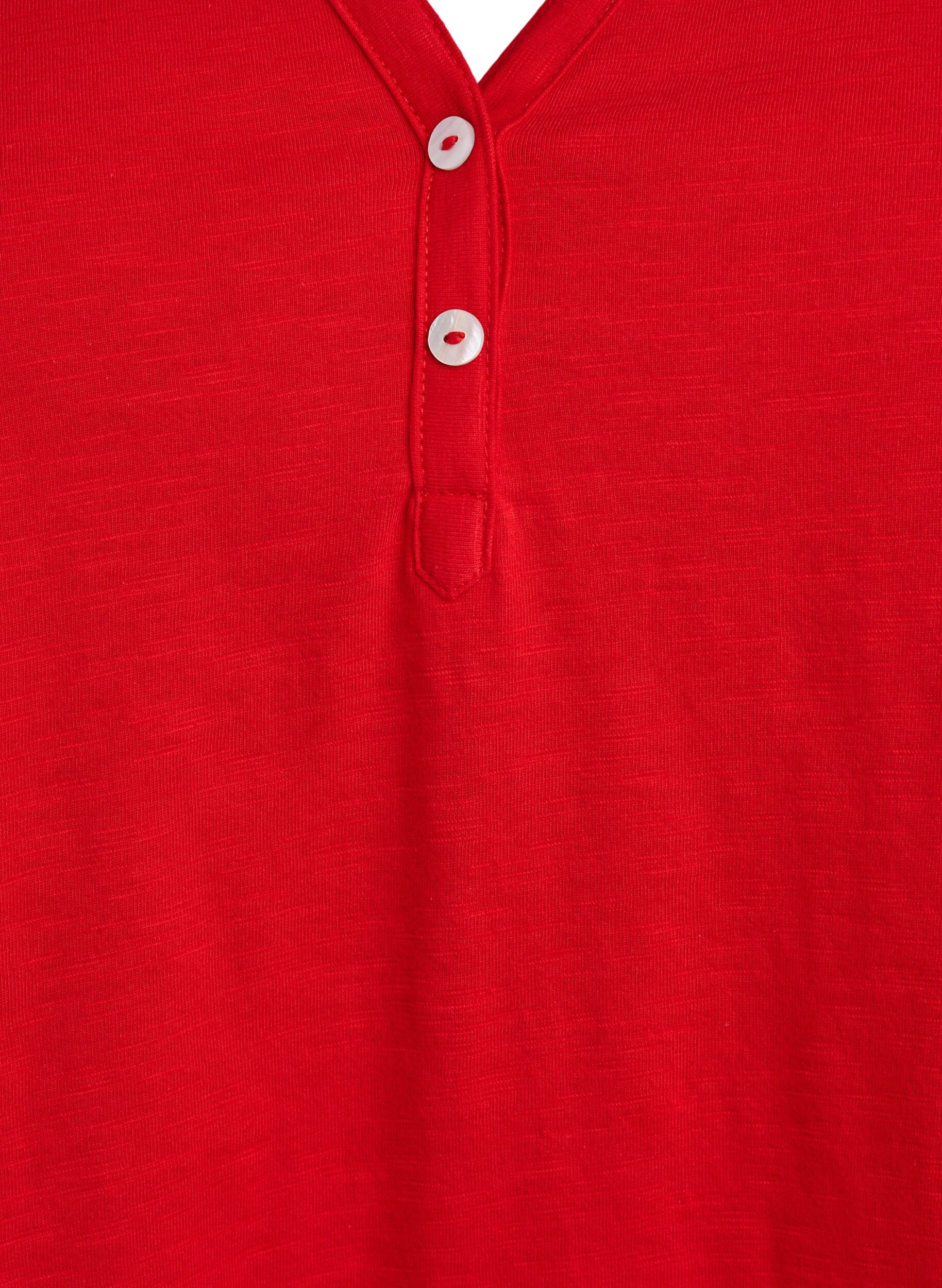 ZizziFLASH - T-Shirt mit Knopfleiste, Rot, Packshot image number 2
