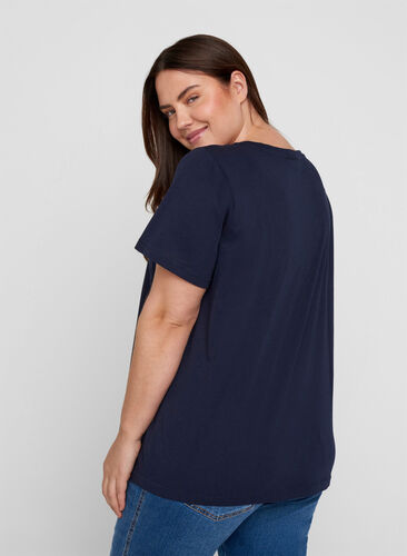 Kurzarm T-Shirt aus Baumwolle, Night Sky SEQUINS , Model image number 1