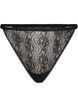 G-String mit Spitze und elastischer Taille, Black, Packshot image number 0