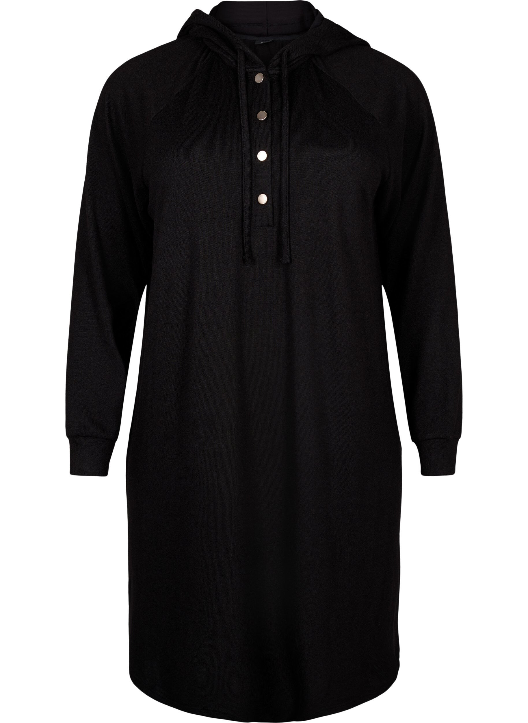 ZizziLangarm-Sweatkleid mit Kapuze, Black, Packshot image number 0