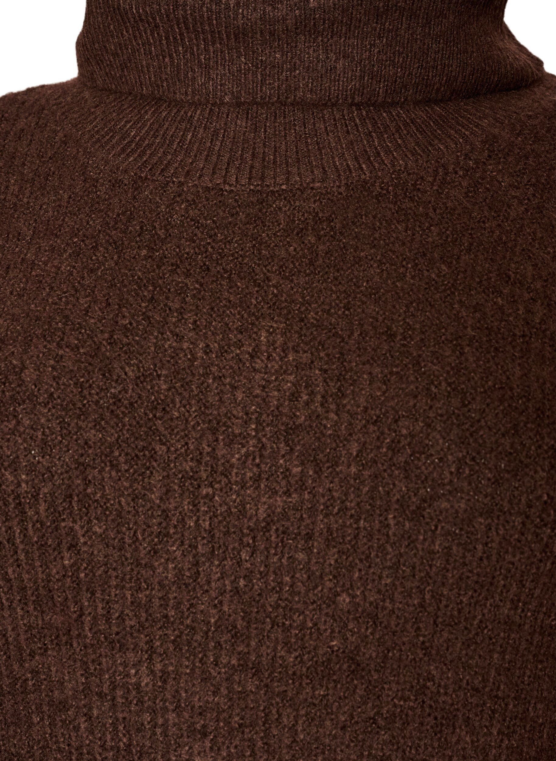 ZizziStrickkleid mit Rollkragen, Braun, Packshot image number 2