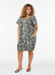 Kurz&auml;rmliges Baumwollkleid mit Aufdruck, Gr&uuml;n, Model image number 1