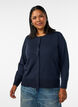 Feinstrick-Strickjacke mit Rundhalsausschnitt, Blau, Model image number 0