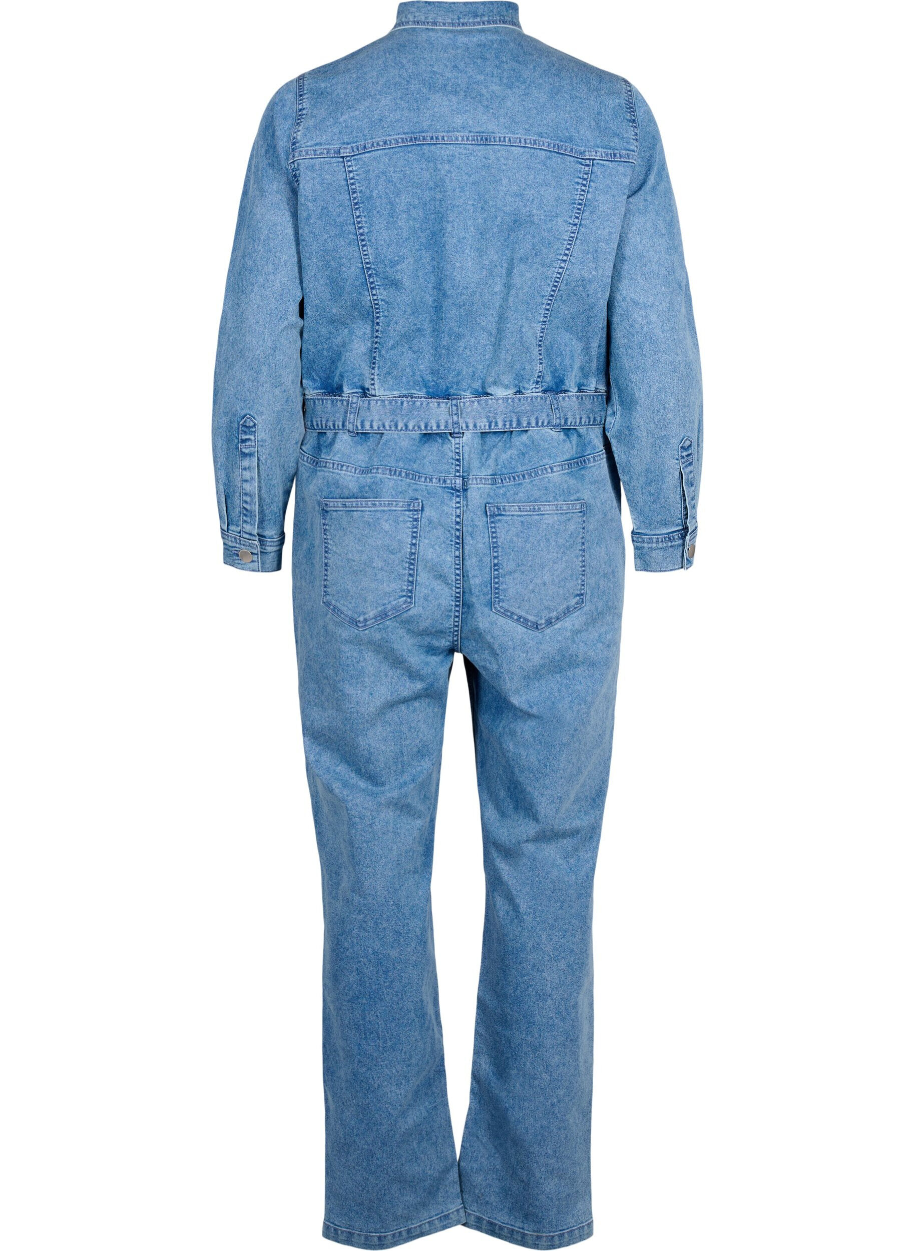 ZizziLang&auml;rmeliger Denim-Jumpsuit, Light Blue Denim, Packshot image number 1