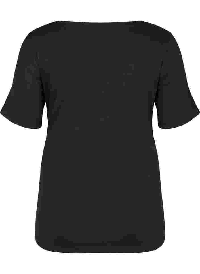 Kurzärmeliges Umstands-T-Shirt aus Baumwolle, Black, Packshot image number 1