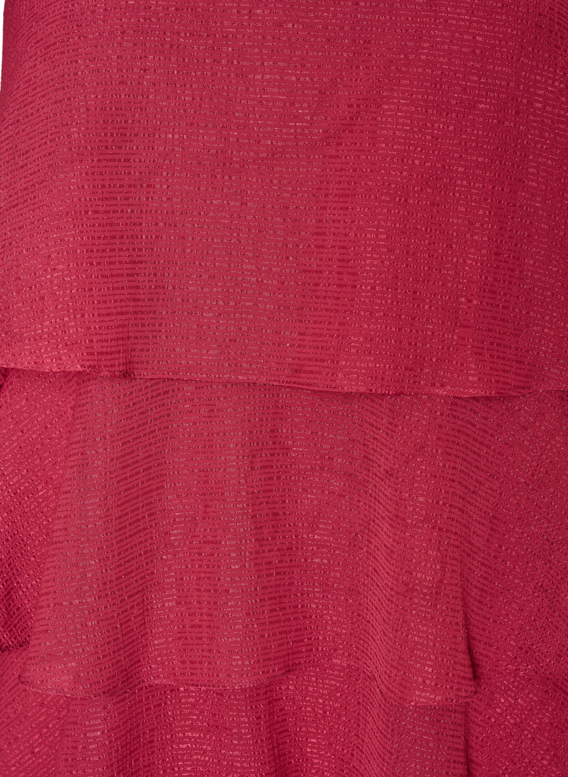 ZizziLagenkleid mit R&uuml;schen und Spaghettitr&auml;gern, Rot, Packshot image number 2